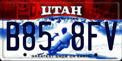 UT license plate B858FV
