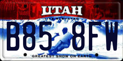 UT license plate B858FW
