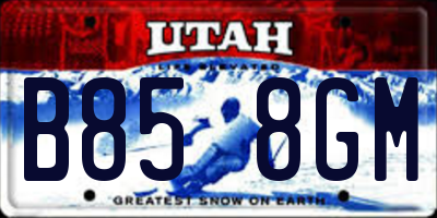 UT license plate B858GM