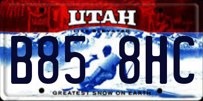 UT license plate B858HC