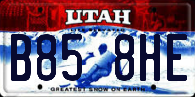 UT license plate B858HE