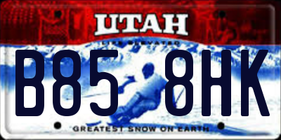 UT license plate B858HK