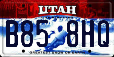 UT license plate B858HQ