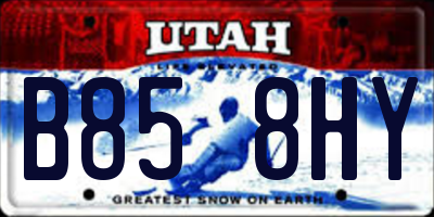 UT license plate B858HY