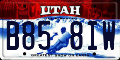 UT license plate B858IW