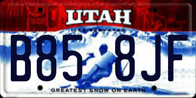 UT license plate B858JF