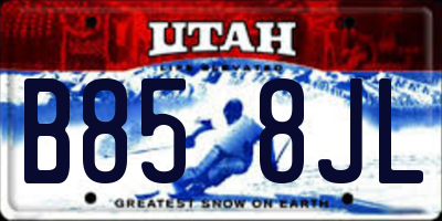 UT license plate B858JL