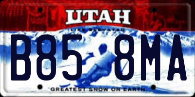 UT license plate B858MA