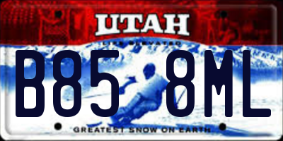 UT license plate B858ML