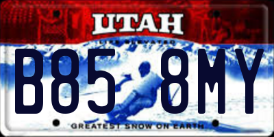 UT license plate B858MY