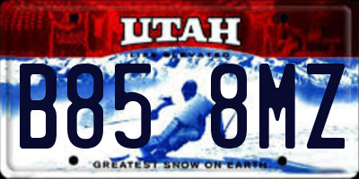 UT license plate B858MZ