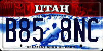 UT license plate B858NC