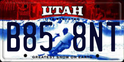 UT license plate B858NT