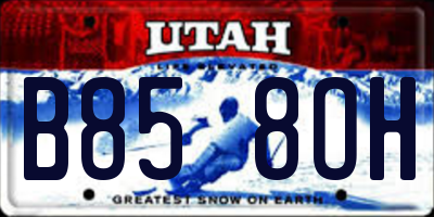 UT license plate B858OH