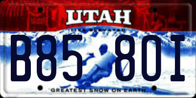 UT license plate B858OI
