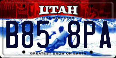 UT license plate B858PA