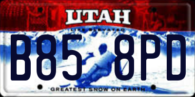 UT license plate B858PD