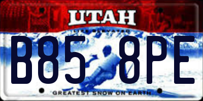 UT license plate B858PE