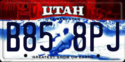 UT license plate B858PJ