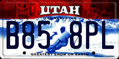 UT license plate B858PL