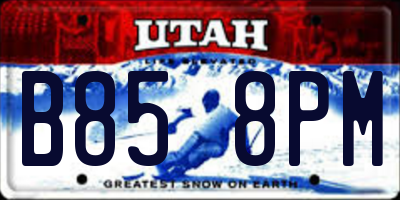 UT license plate B858PM