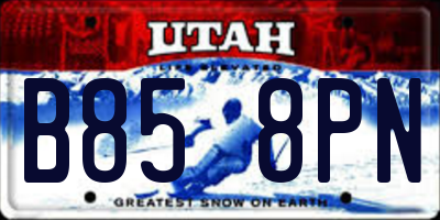 UT license plate B858PN
