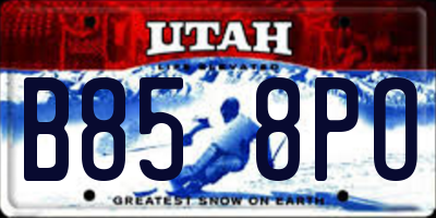 UT license plate B858PO
