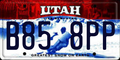 UT license plate B858PP