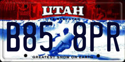 UT license plate B858PR