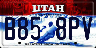 UT license plate B858PV