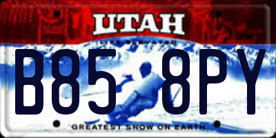 UT license plate B858PY
