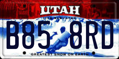 UT license plate B858RD