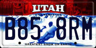 UT license plate B858RM