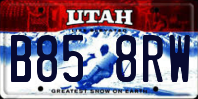 UT license plate B858RW