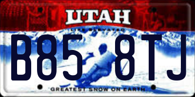 UT license plate B858TJ
