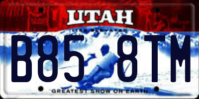 UT license plate B858TM
