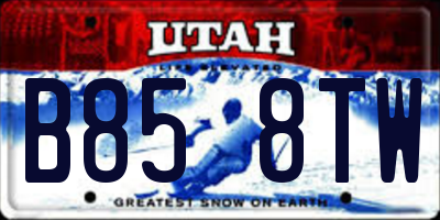 UT license plate B858TW