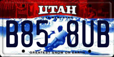 UT license plate B858UB