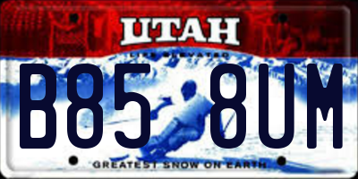 UT license plate B858UM
