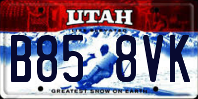 UT license plate B858VK