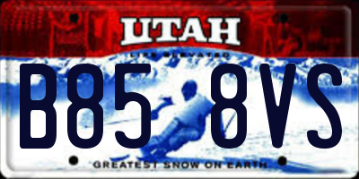 UT license plate B858VS