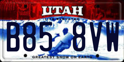 UT license plate B858VW
