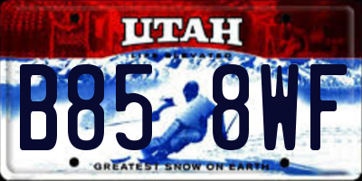 UT license plate B858WF