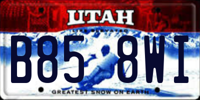UT license plate B858WI