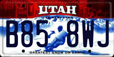 UT license plate B858WJ