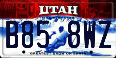 UT license plate B858WZ