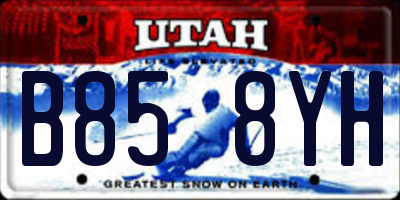 UT license plate B858YH