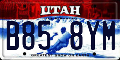 UT license plate B858YM