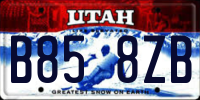 UT license plate B858ZB