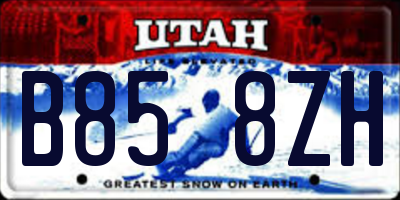 UT license plate B858ZH